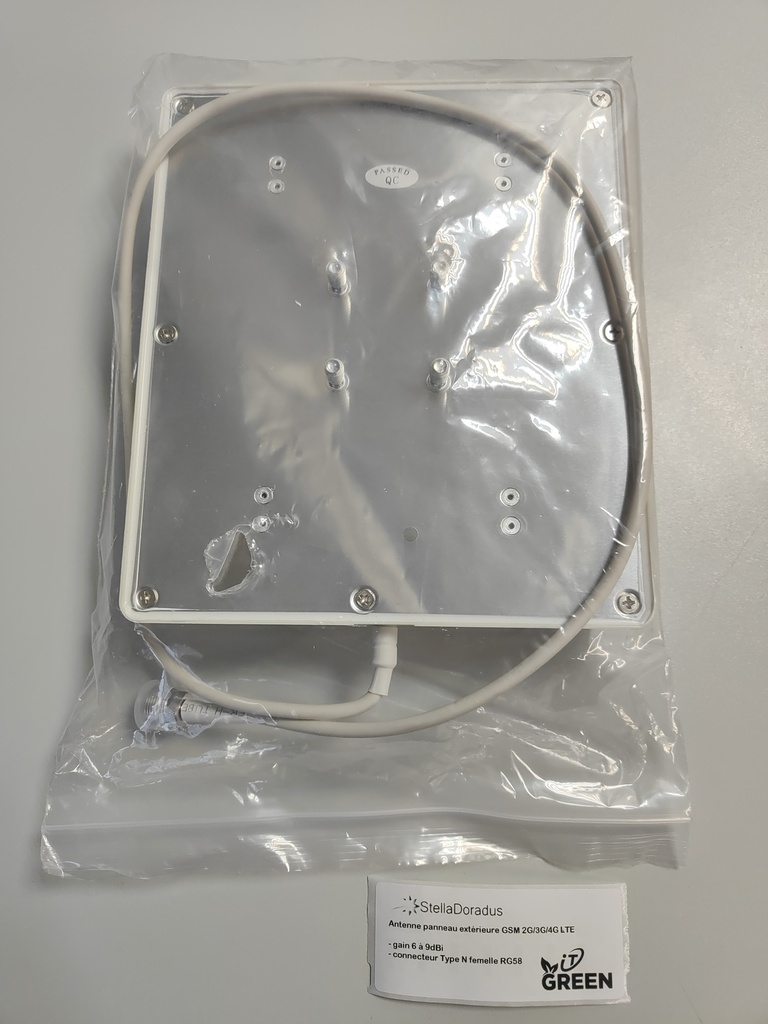 Stella Doradus antenne panneau extérieure GSM 2G/3G/4G LTE - gain 6 à 9dBi - connecteur Type N femelle - montage sur mât