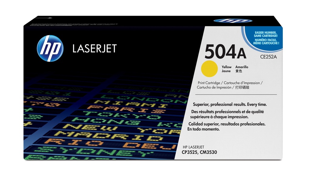 Toner Jaune 7000 pages (Yellow Toner 504A, contrat) - HP Color LaserJet CP3525 / CM3530 - Neuf
