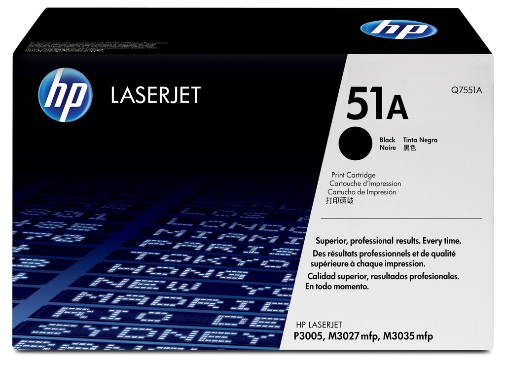 Toner Noir 6500 pages (Black Toner 51A) - HP LaserJet P3005 / M3027 / M3035 - Neuf