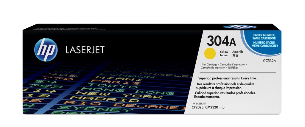 Toner Jaune 2800 pages (Yellow Toner 304A, contrat) - HP Color LaserJet CP2025 / CM2320 - Neuf