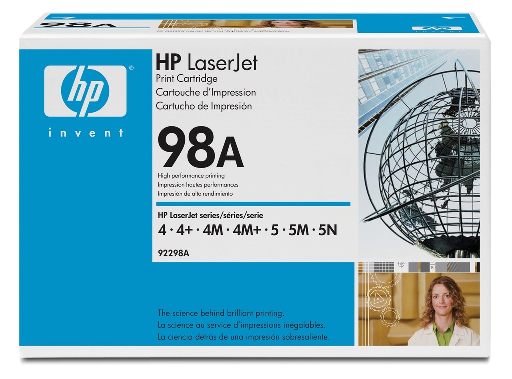Toner Noir 6800 pages (Black Toner 98A) - HP LaserJet 4 / 5 - Neuf