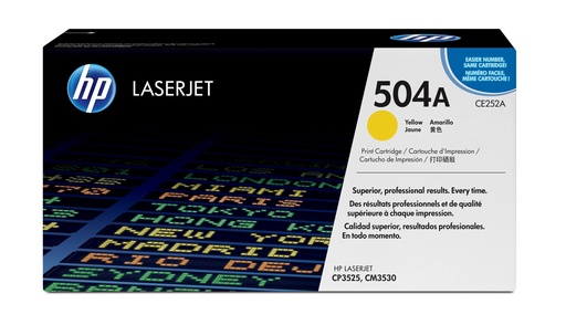 [CE252AC] Toner Jaune 7000 pages (Yellow Toner 504A, contrat) - HP Color LaserJet CP3525 / CM3530 - Neuf
