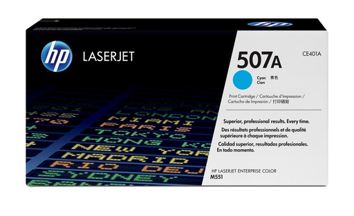 [CE401A] Toner Cyan 6000 pages (Cyan Toner 507A) - HP LaserJet Enterprise M551 / M570 / M575 - Neuf