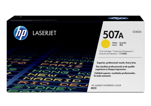 [CE402A] Toner Jaune 6000 pages (Yellow Toner 507A) - HP LaserJet Enterprise M551 / M570 / M575 - Neuf